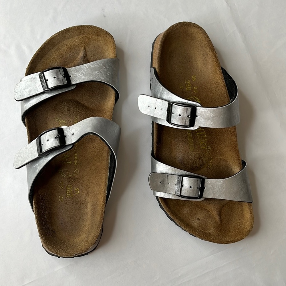 Birkenstock papillo brushed silver vegan leather
